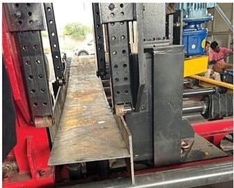 Steel section on the welding line