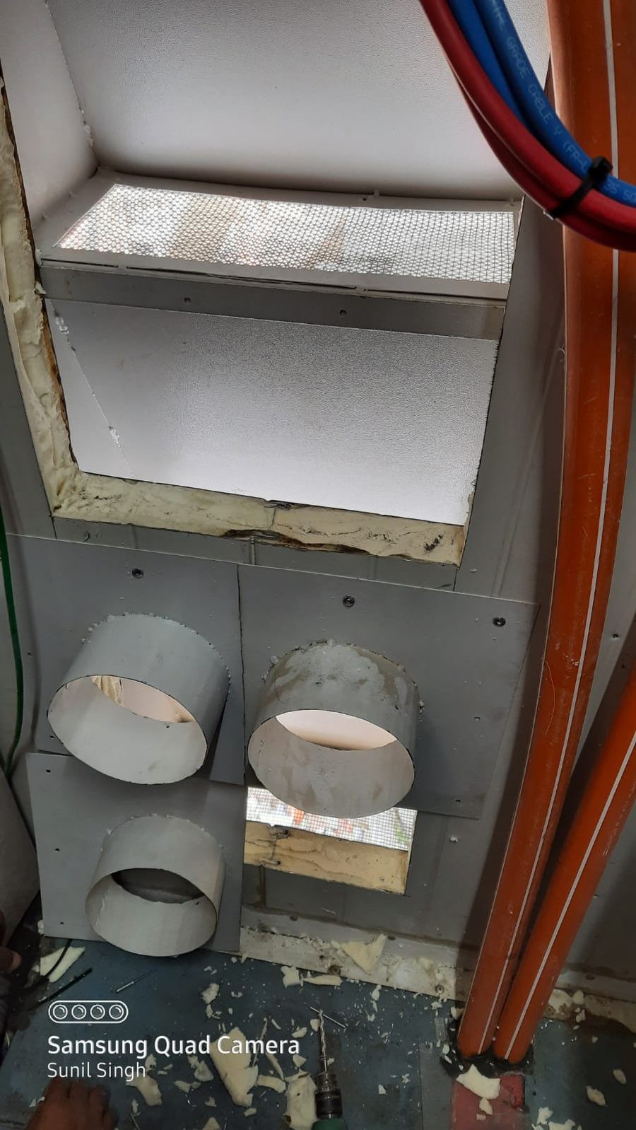 Duct penetrations and cabling