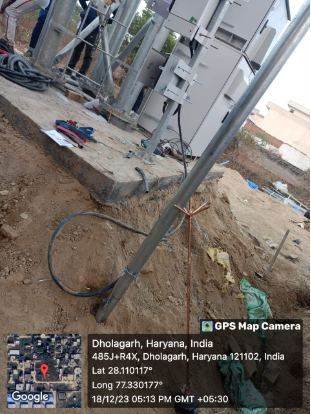 Cable trenching at site